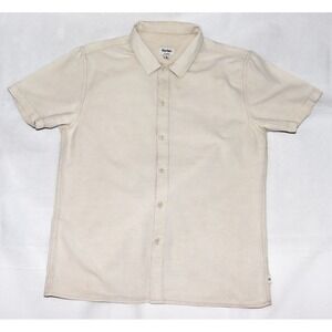 Rhythm Classics Mens Short Sleeve Button Up Linen Blend Pocket Shirt Size Medium